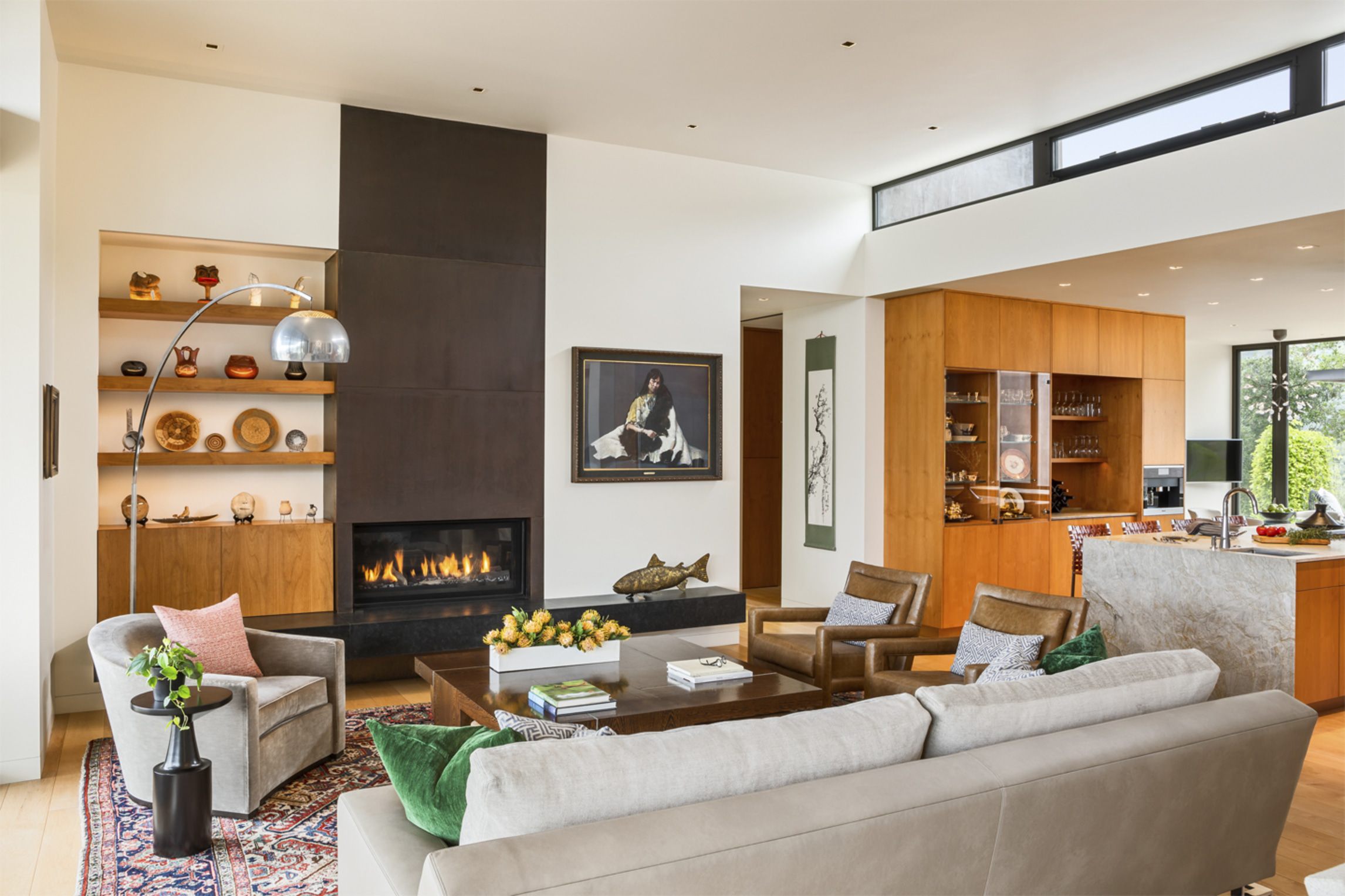 Cherry-Brook-Residence-Corten-Fireplace-Living-Room