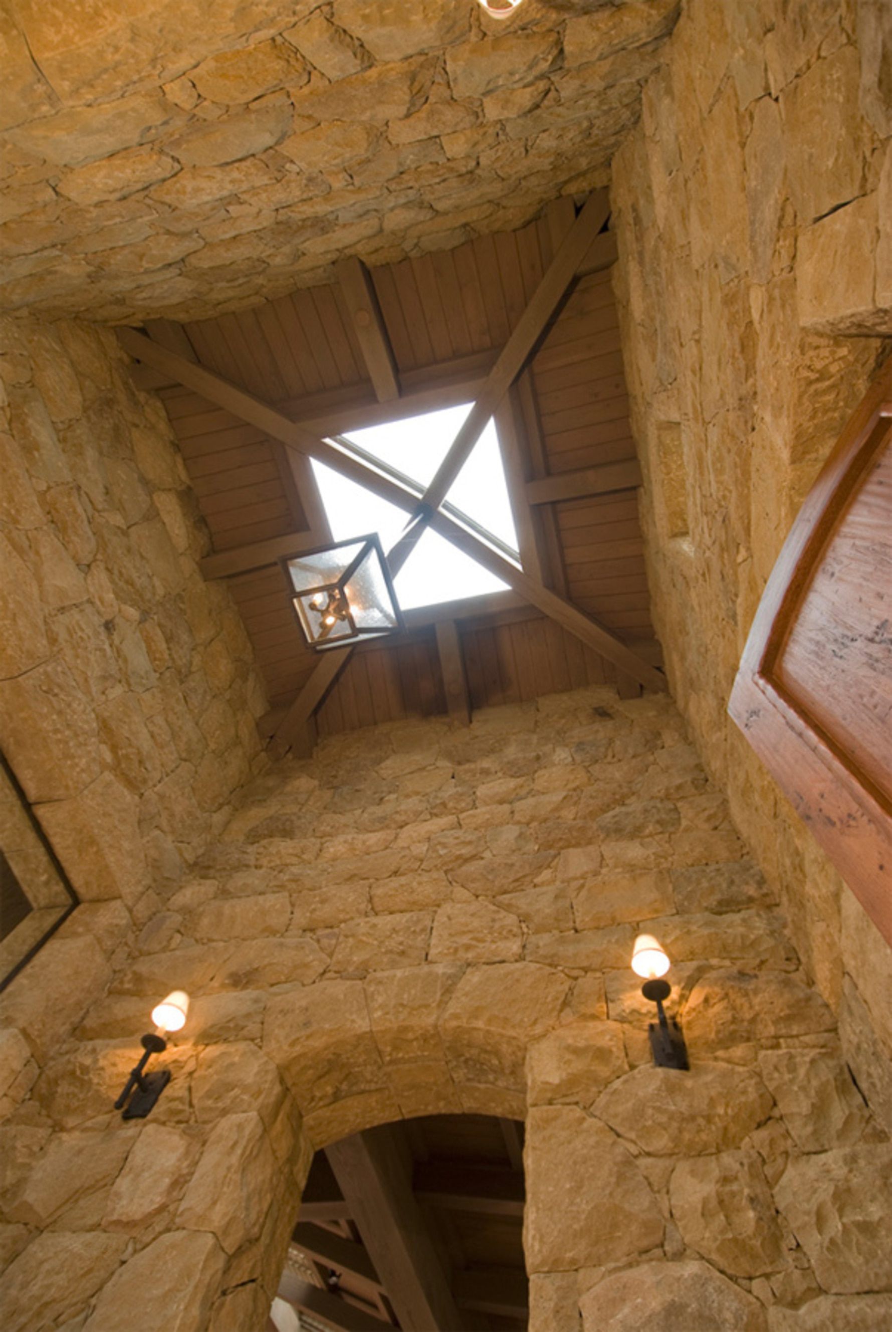 Hedrick-Residence-Skylight-Stone-Walls