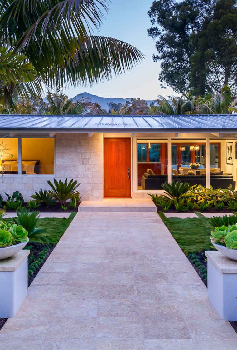 Butterfly-Beach-Villa-Entry-Door-Mid-century-Modern