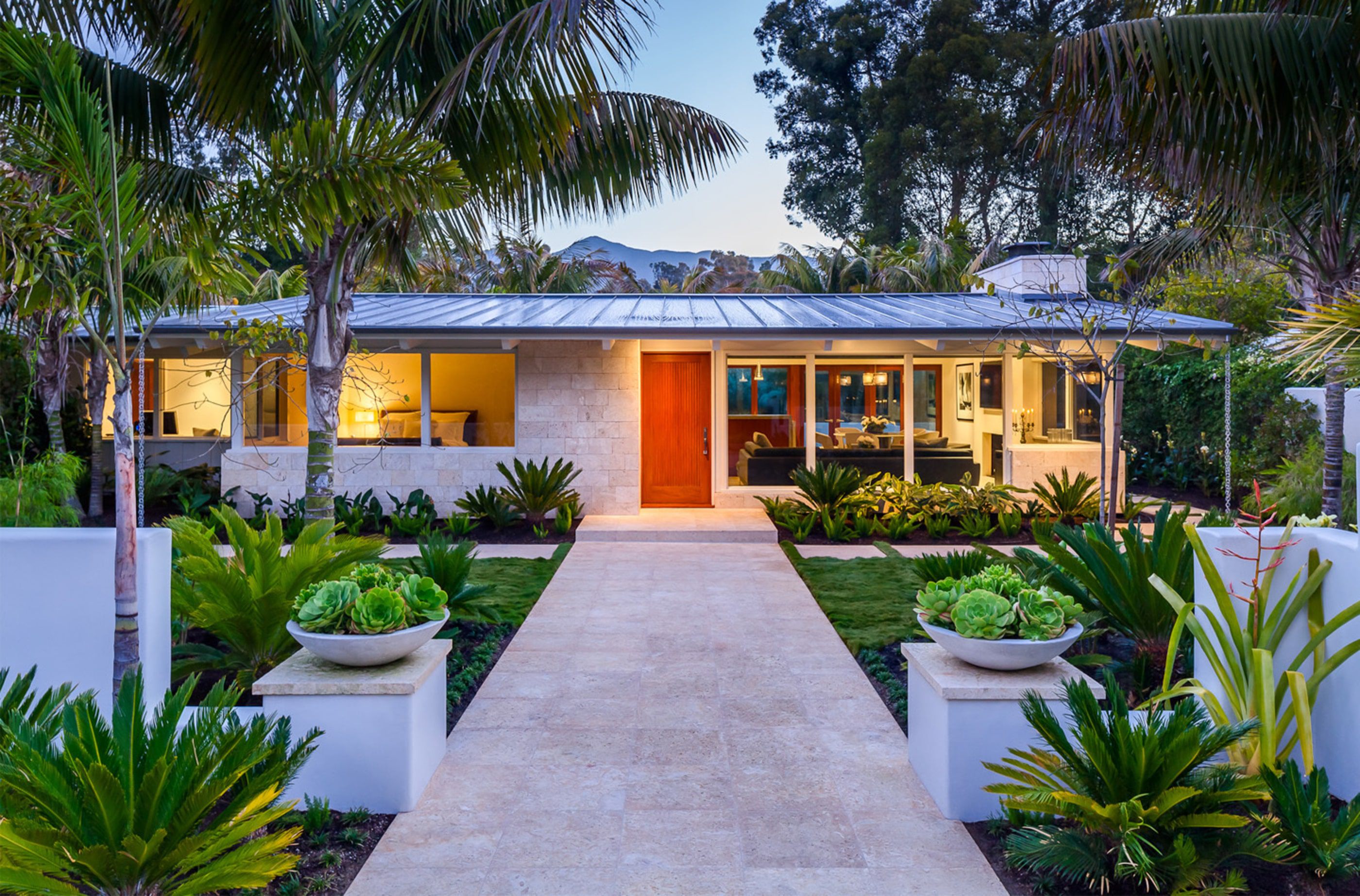 Butterfly-Beach-Villa-Entry-Door-Mid-century-Modern